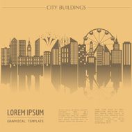 Cityscape graphic template Modern city architecture Vector N2