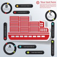 Boat logistic concept info graphic design vector
