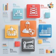 Engineer and industry concept info graphic design vector