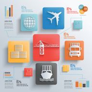 Cargo Shipping Logistic concept info graphic design vector