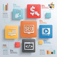 SEO development concept info graphic design vector