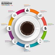 Abstract 3D digital business timeline Infographic N3