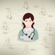 Doctor and healthy info graphic design vector