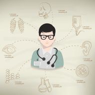 Doctor and healthy info graphic design vector N2
