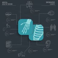 X-ray and healthy info graphic design vector