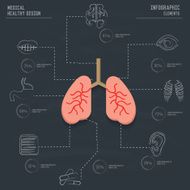Lung and healthy info graphic design vector