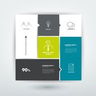 Square template diagram Flat vector tab N10