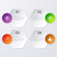 Vector illustration infographics four hexagon N5
