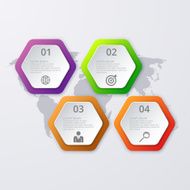 Vector illustration infographics four hexagon N6