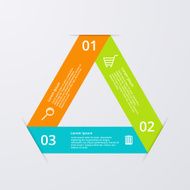 Vector illustration infographics triangle divided into sectors