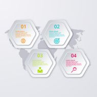 Vector illustration infographics four hexagon N7