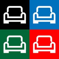 Vector armchair vector icon Illustration EPS10 N7