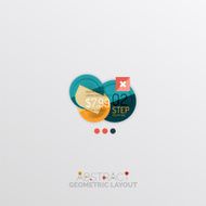 Glossy paper style geometric abstract infographic design N28