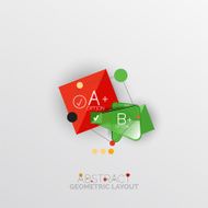 Glossy paper style geometric abstract infographic design N29