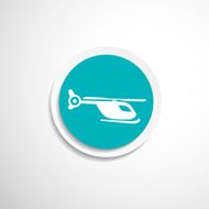 Map marker with icon of a helicopter vector N4