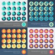 Set of the round segmented charts in flat style