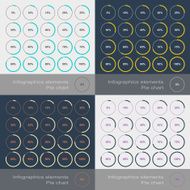 Set of the round segmented charts in flat style N2