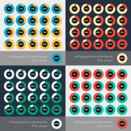 Set of the round segmented charts in flat style N5