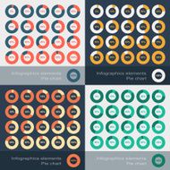 Set of the round segmented charts in flat style N6