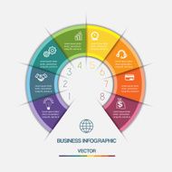 Infographic Color Semicircle on eight positions
