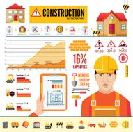 Detail infographic vector illustration with Industrial and building infographics