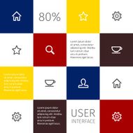 simple outline icons on square