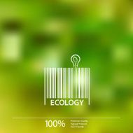 Ecology barcode symbol on blurry background vector design