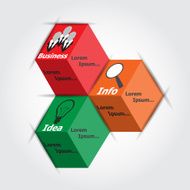 Infographics on cubes color idea business info vector illust