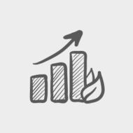 Growing graph sketch icon