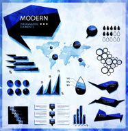 Retro infographics set World Map and Information Graphics
