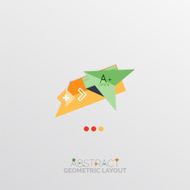 Glossy paper style geometric abstract infographic design N30