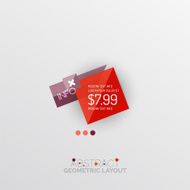 Glossy paper style geometric abstract infographic design N31