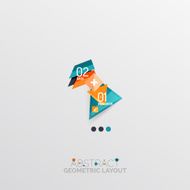 Glossy paper style geometric abstract infographic design N32