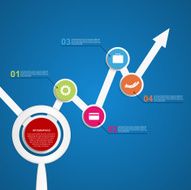 Abstract infographic chart with a magnifying glass N2