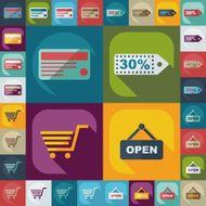 Flat concept set modern design with shadow marketing sales N8