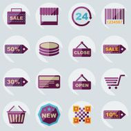 Flat concept set modern design with shadow marketing sales N9