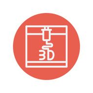 Three D printer thin line icon