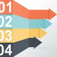 Abstract paper colored arrows infographics Vector illustration