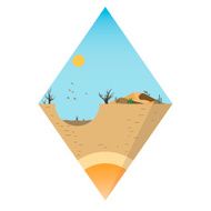 Desert island design Ecological background suitable for presentations