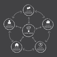 Elements of success Infographic black and white style template N2