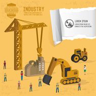 Construction info graphic design on yellow background vector