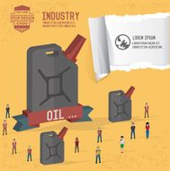 Oil info graphic design on yellow background vector