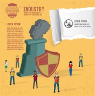 Nuclear info graphic design on yellow background vector