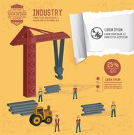 Construction info graphic design on yellow background vector N2