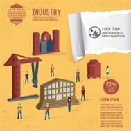 Industry info graphic design on yellow background vector N4