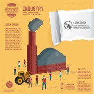 Industry info graphic design on yellow background vector N5
