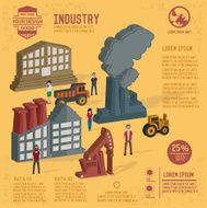 Industry info graphic design on yellow background vector N6