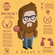Hipster info graphic design on yellow background vector