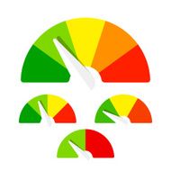 Speedometer or rating meter signs