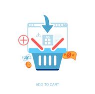 Flat design concept icons for online shopping Online shop